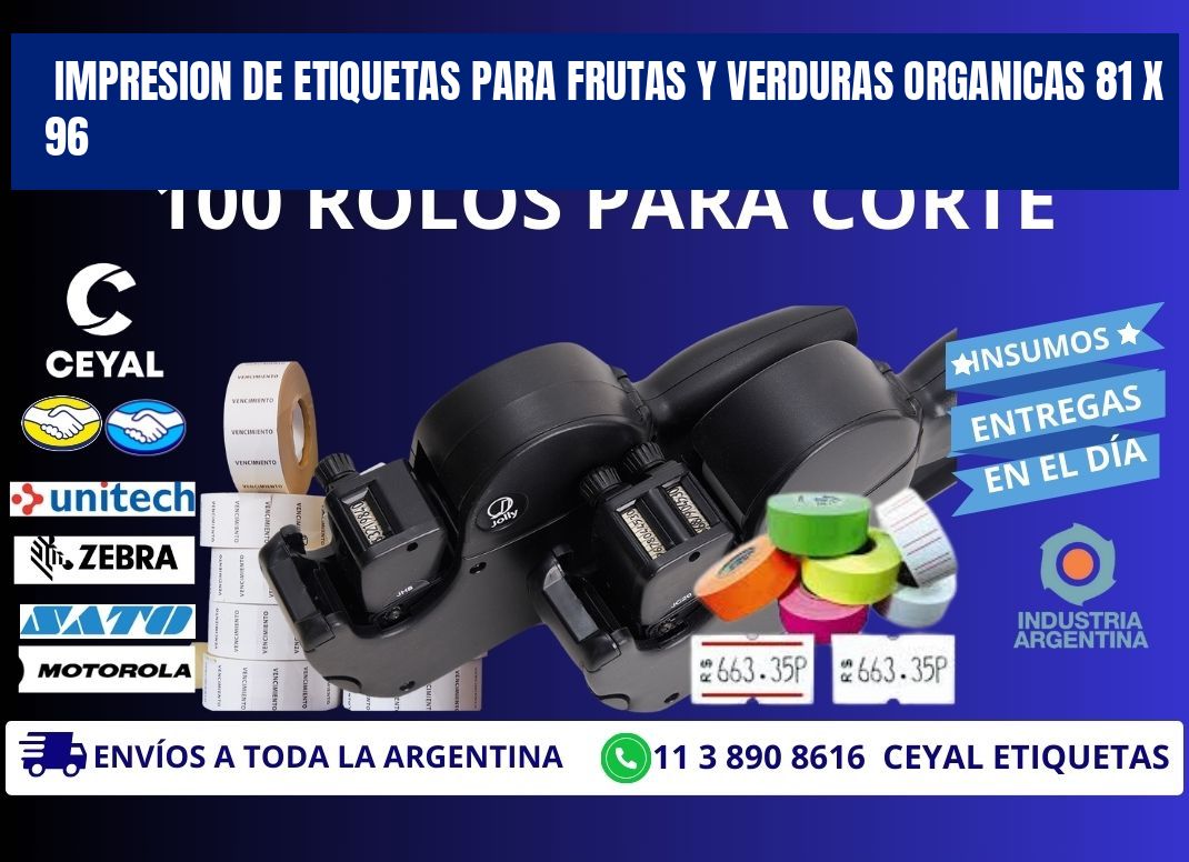 IMPRESION DE ETIQUETAS PARA FRUTAS Y VERDURAS ORGANICAS 81 x 96