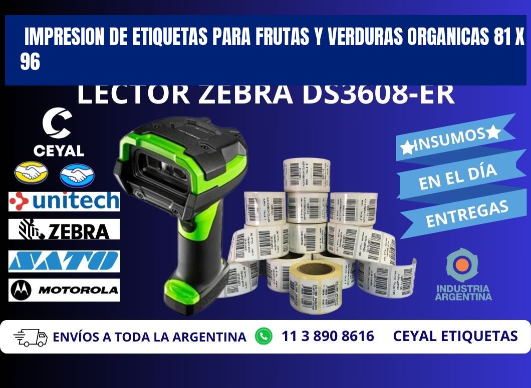 IMPRESION DE ETIQUETAS PARA FRUTAS Y VERDURAS ORGANICAS 81 x 96