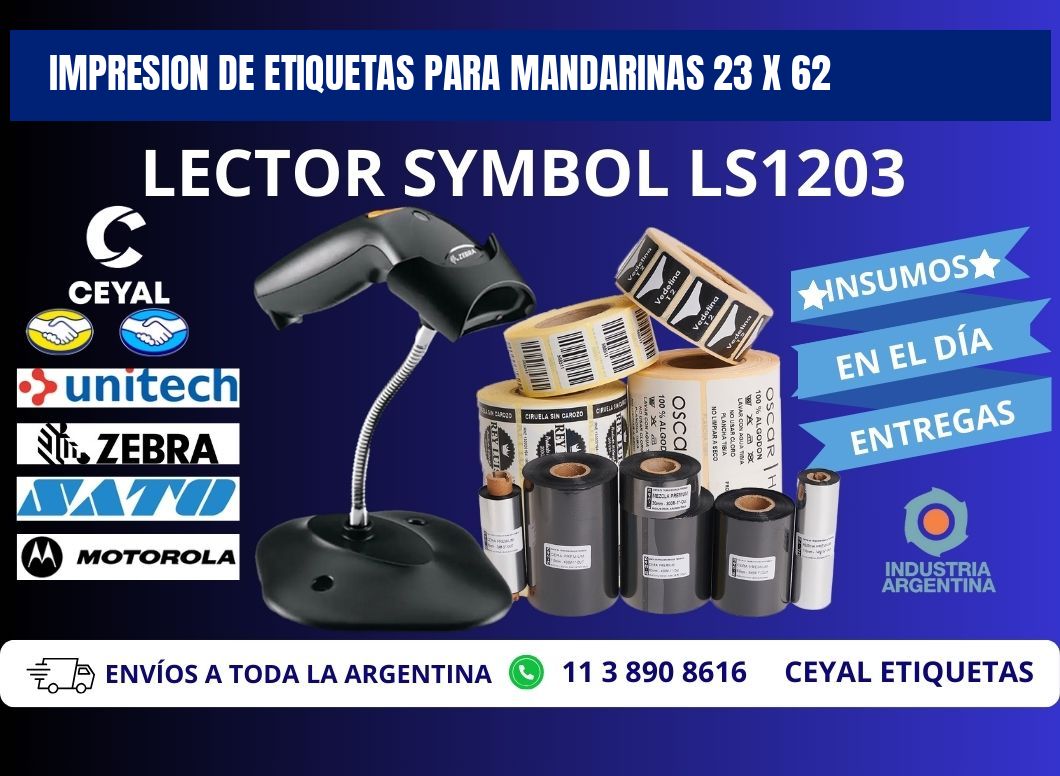IMPRESION DE ETIQUETAS PARA MANDARINAS 23 x 62