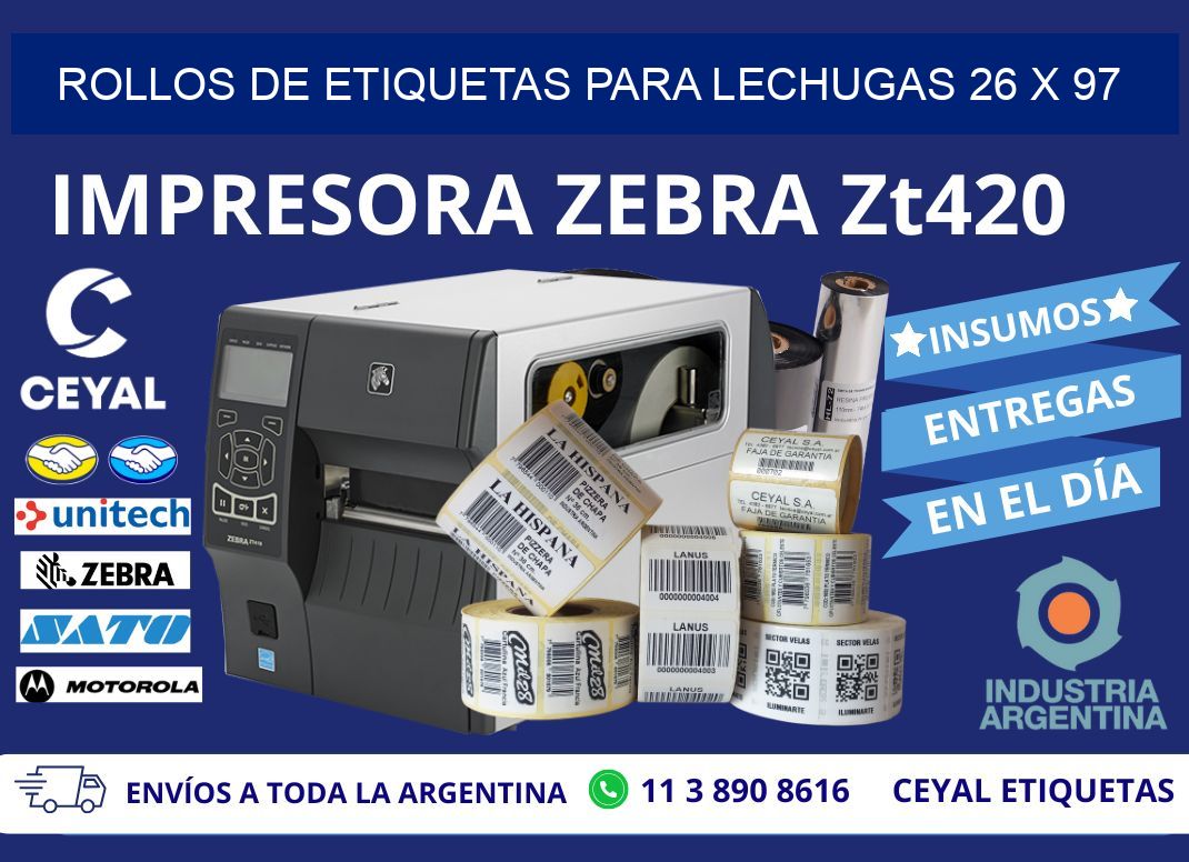 ROLLOS DE ETIQUETAS PARA LECHUGAS 26 x 97