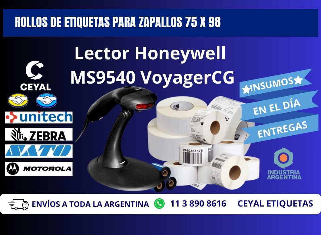 ROLLOS DE ETIQUETAS PARA ZAPALLOS 75 x 98