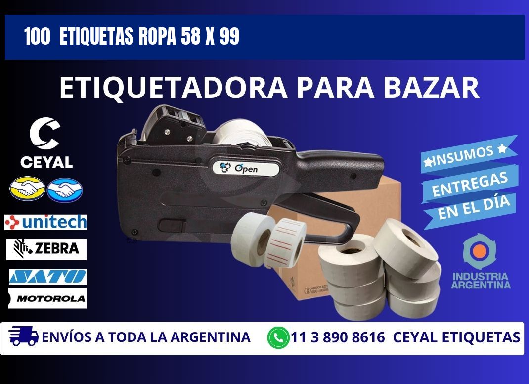 100 ETIQUETAS ROPA 58 x 99