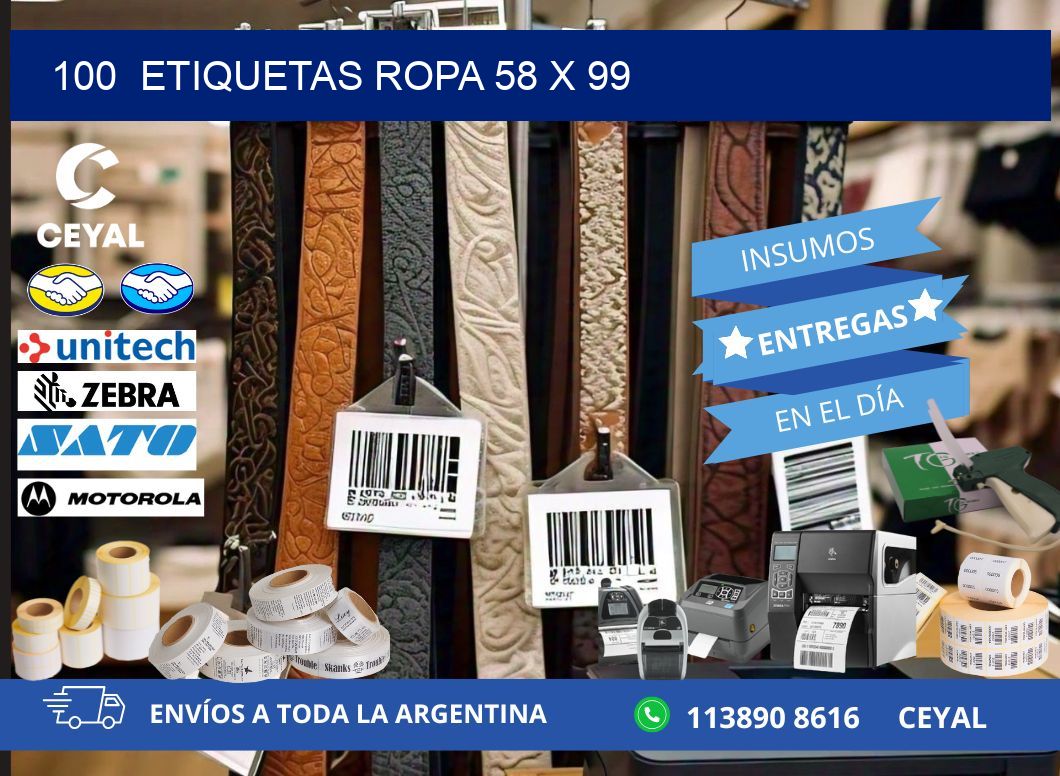 100 ETIQUETAS ROPA 58 x 99