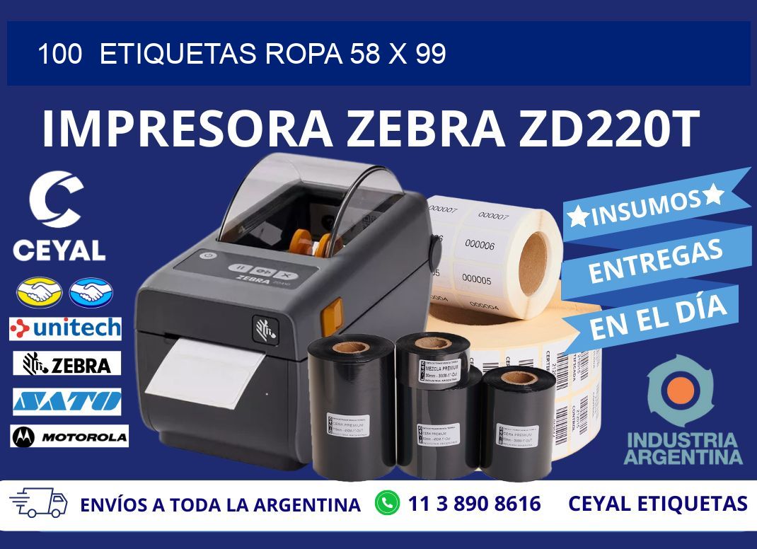 100 ETIQUETAS ROPA 58 x 99