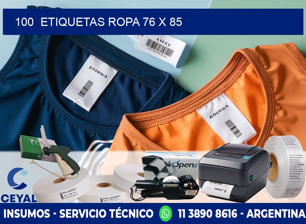 100 ETIQUETAS ROPA 76 x 85