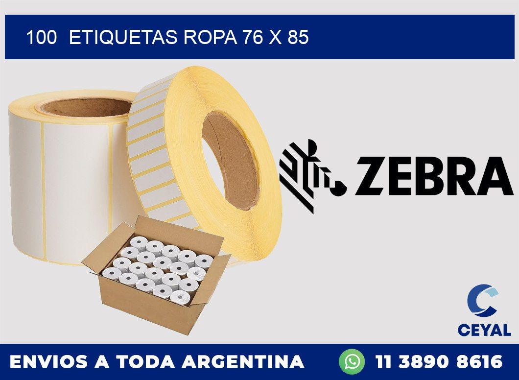 100 ETIQUETAS ROPA 76 x 85