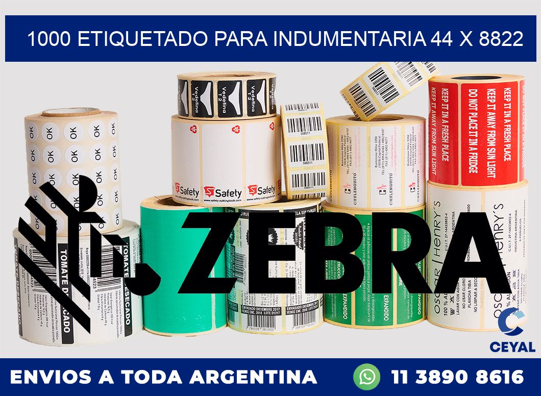1000 ETIQUETADO PARA INDUMENTARIA 44 x 8822