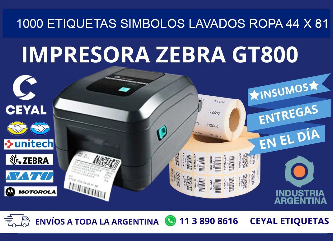 1000 ETIQUETAS SIMBOLOS LAVADOS ROPA 44 x 81