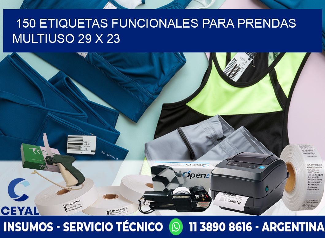 150 ETIQUETAS FUNCIONALES PARA PRENDAS MULTIUSO 29 x 23