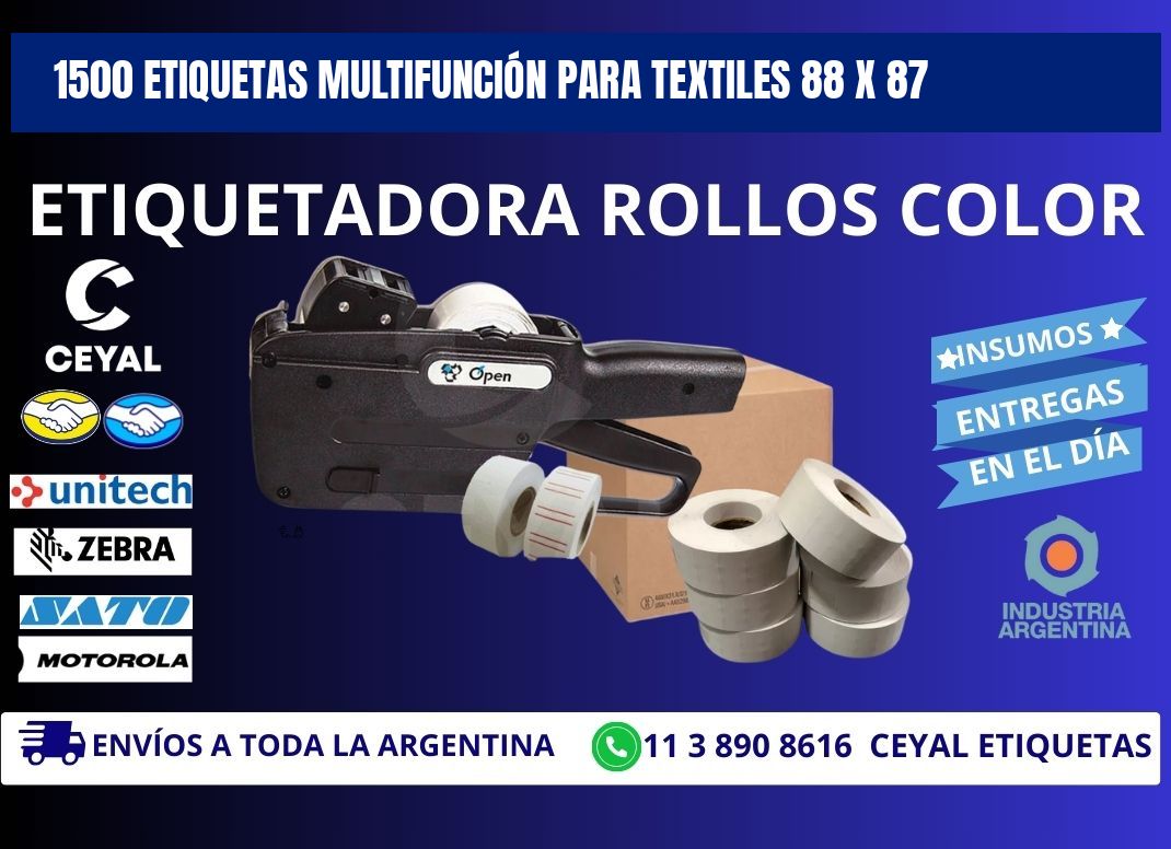 1500 ETIQUETAS MULTIFUNCIÓN PARA TEXTILES 88 x 87