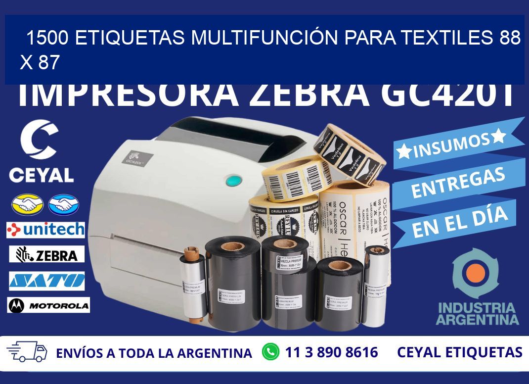 1500 ETIQUETAS MULTIFUNCIÓN PARA TEXTILES 88 x 87