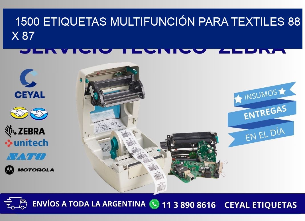 1500 ETIQUETAS MULTIFUNCIÓN PARA TEXTILES 88 x 87