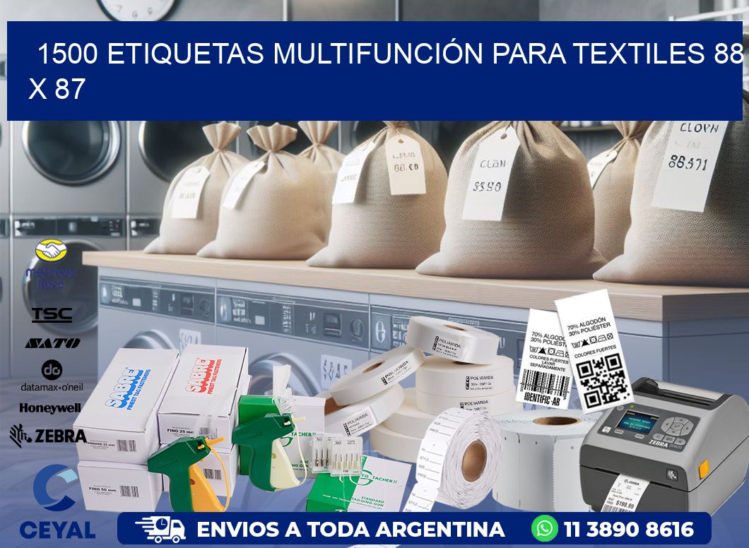1500 ETIQUETAS MULTIFUNCIÓN PARA TEXTILES 88 x 87