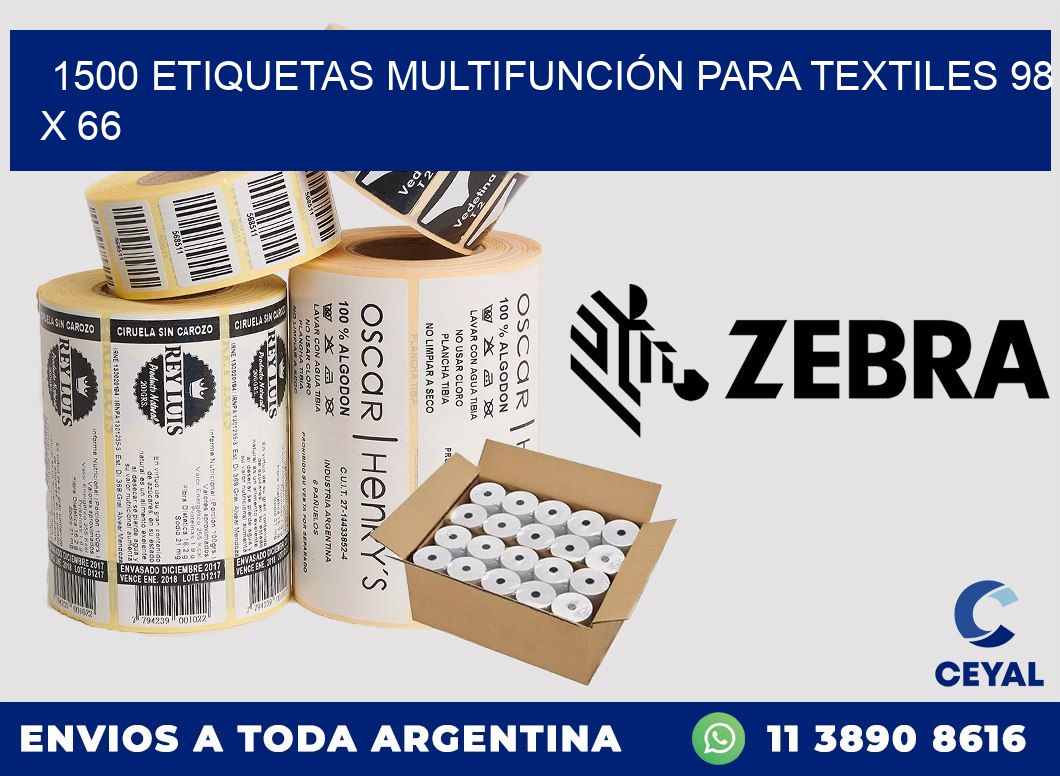 1500 ETIQUETAS MULTIFUNCIÓN PARA TEXTILES 98 x 66