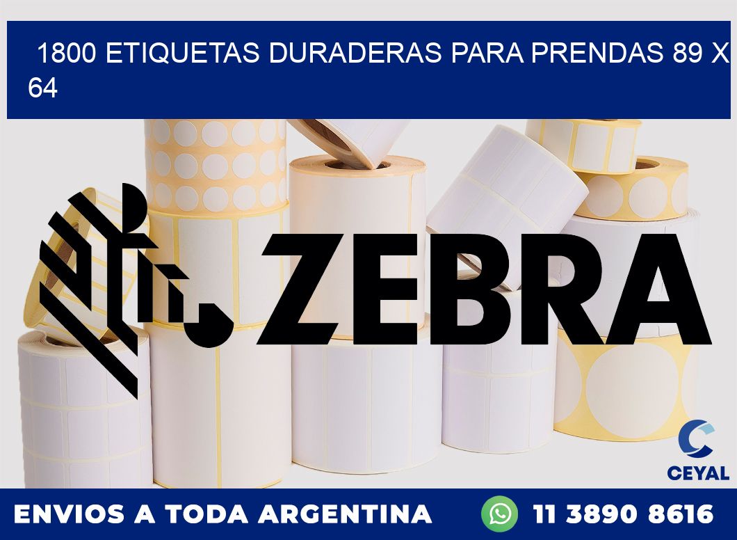 1800 ETIQUETAS DURADERAS PARA PRENDAS 89 x 64