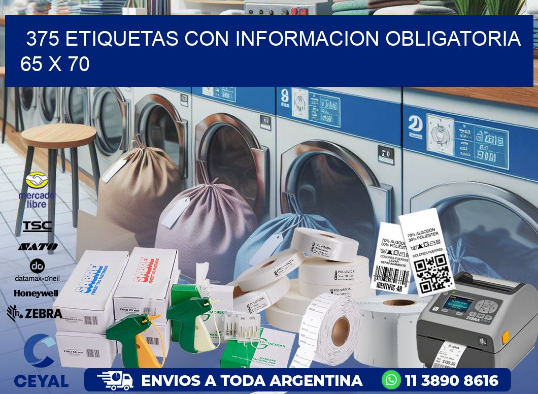 375 ETIQUETAS CON INFORMACION OBLIGATORIA 65 x 70