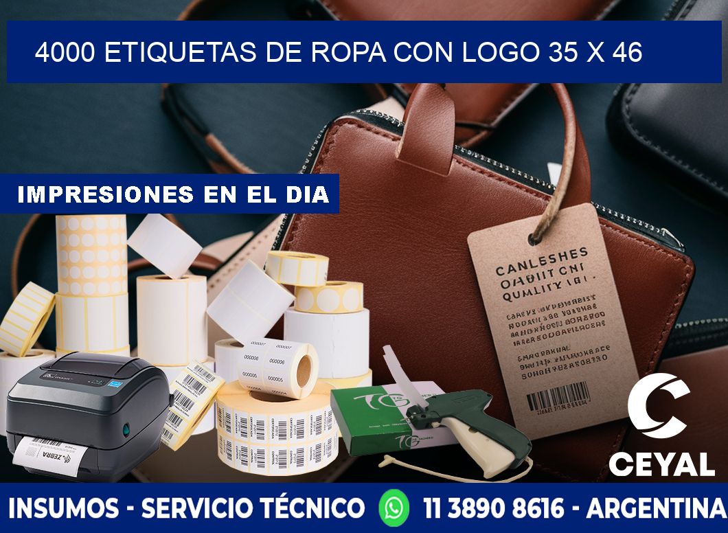 4000 ETIQUETAS DE ROPA CON LOGO 35 x 46