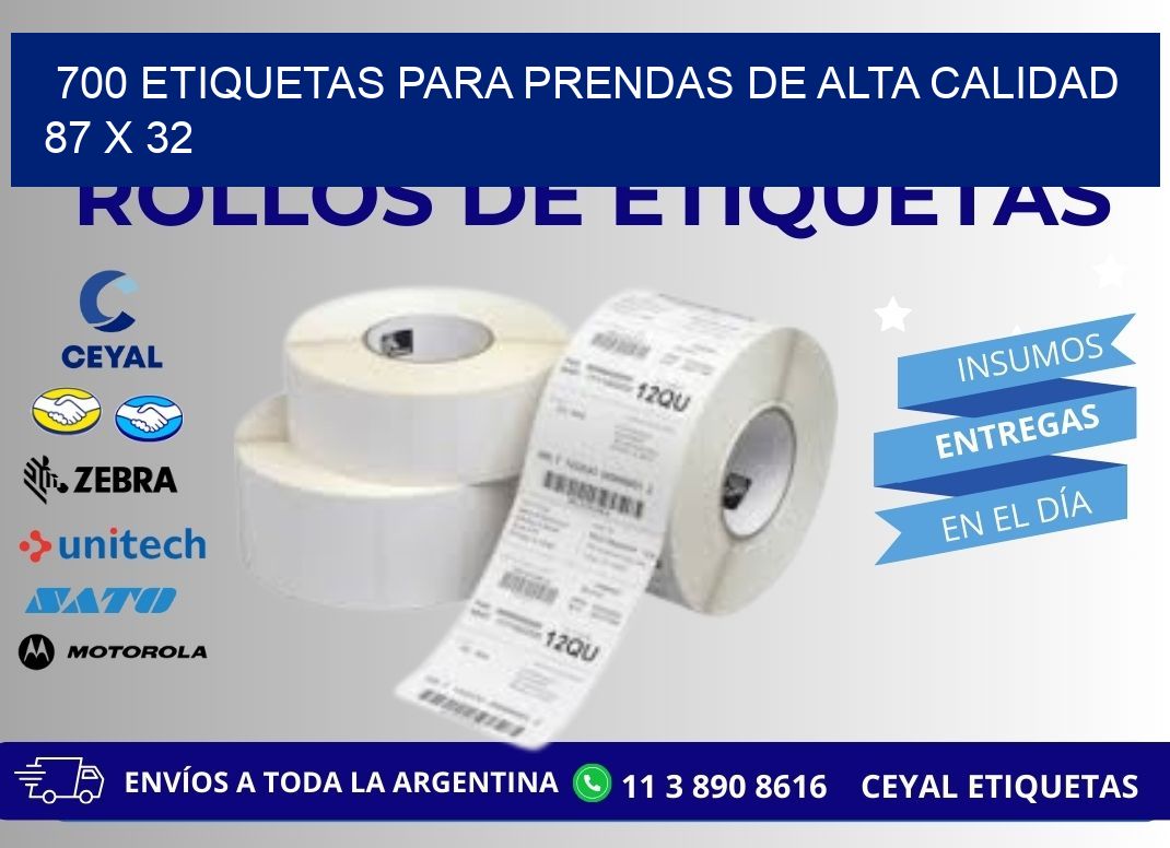 700 ETIQUETAS PARA PRENDAS DE ALTA CALIDAD 87 x 32