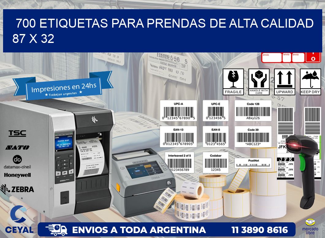 700 ETIQUETAS PARA PRENDAS DE ALTA CALIDAD 87 x 32