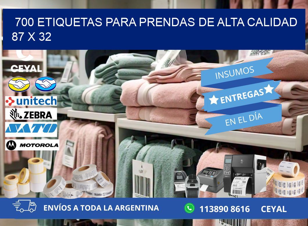 700 ETIQUETAS PARA PRENDAS DE ALTA CALIDAD 87 x 32
