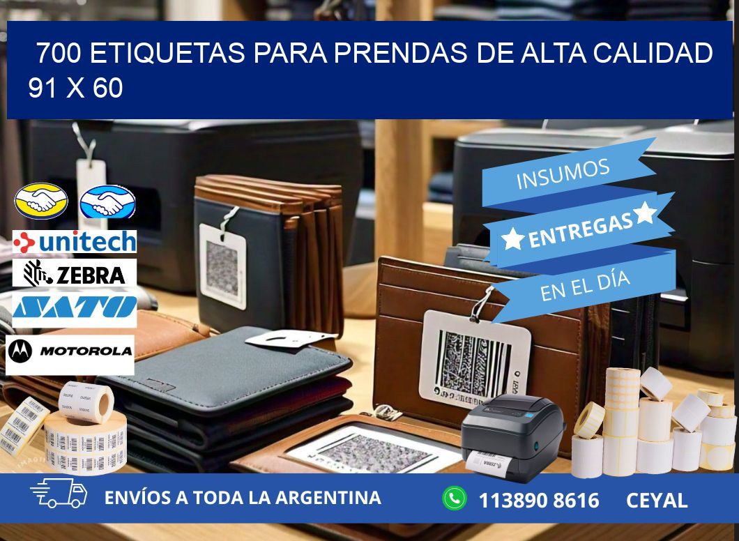700 ETIQUETAS PARA PRENDAS DE ALTA CALIDAD 91 x 60