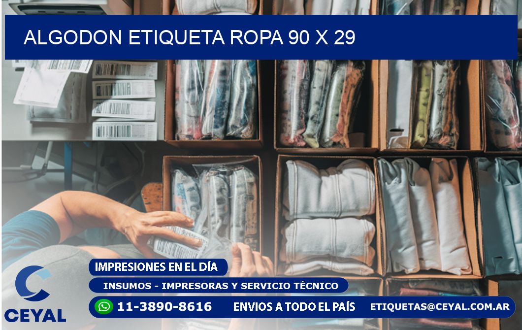 ALGODON ETIQUETA ROPA 90 x 29