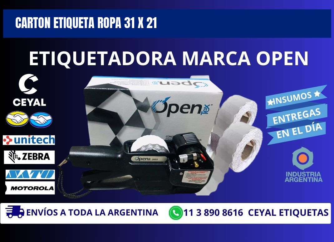 CARTON ETIQUETA ROPA 31 x 21