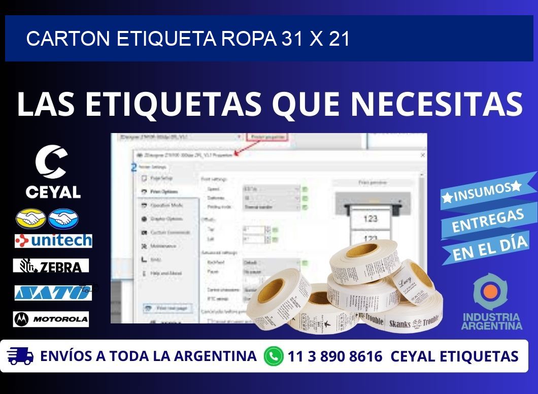 CARTON ETIQUETA ROPA 31 x 21