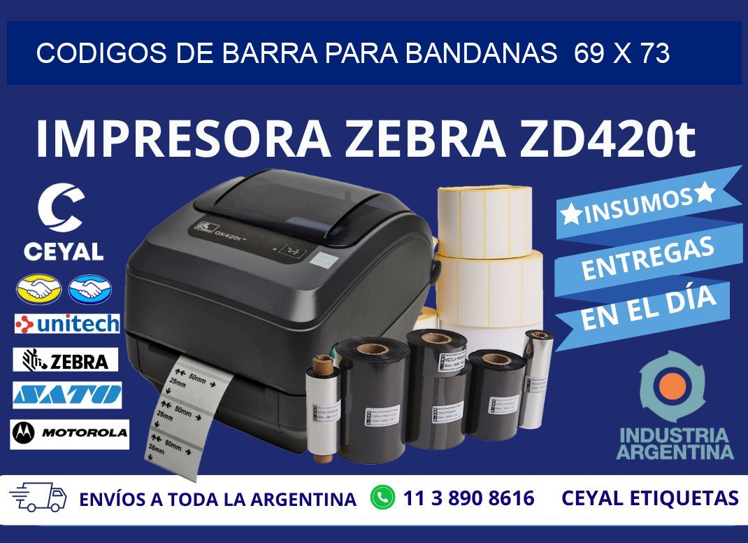 CODIGOS DE BARRA PARA BANDANAS  69 x 73