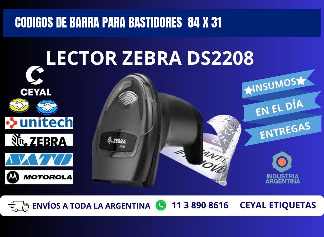 CODIGOS DE BARRA PARA BASTIDORES  84 x 31