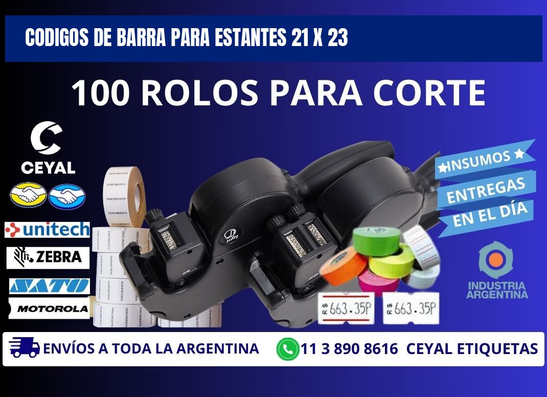 CODIGOS DE BARRA PARA ESTANTES 21 x 23