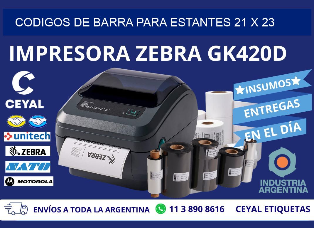 CODIGOS DE BARRA PARA ESTANTES 21 x 23