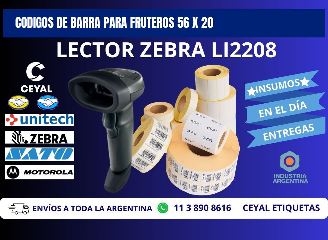 CODIGOS DE BARRA PARA FRUTEROS 56 x 20