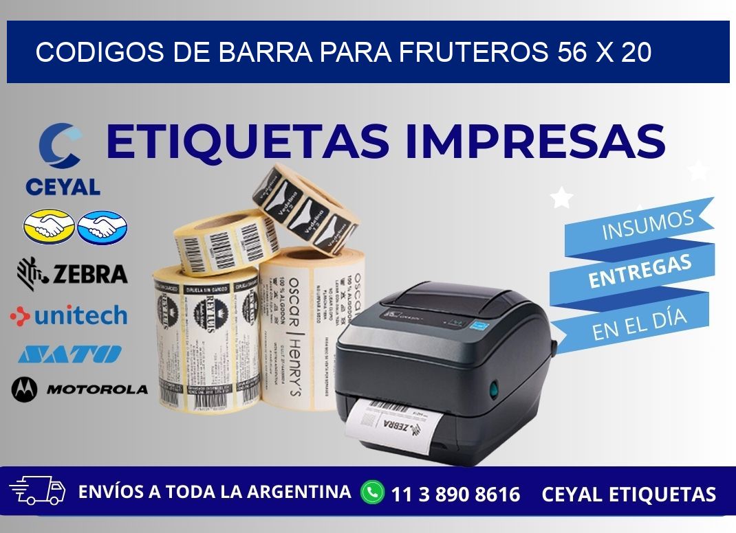 CODIGOS DE BARRA PARA FRUTEROS 56 x 20