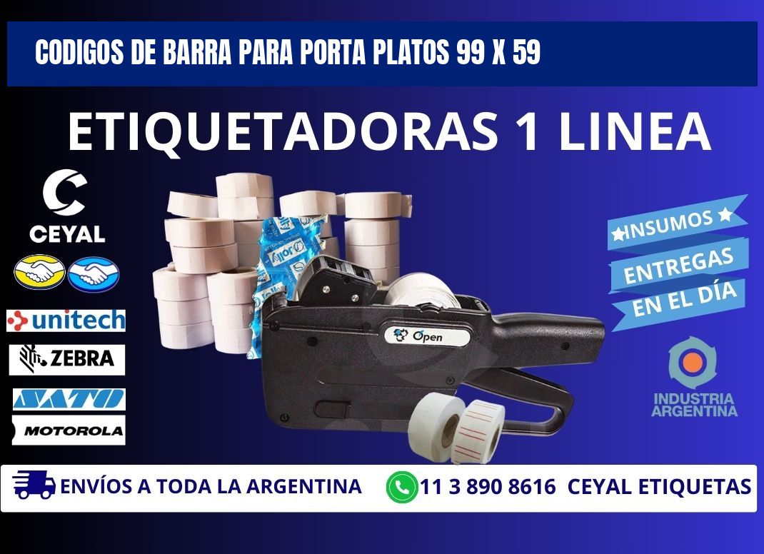 CODIGOS DE BARRA PARA PORTA PLATOS 99 x 59