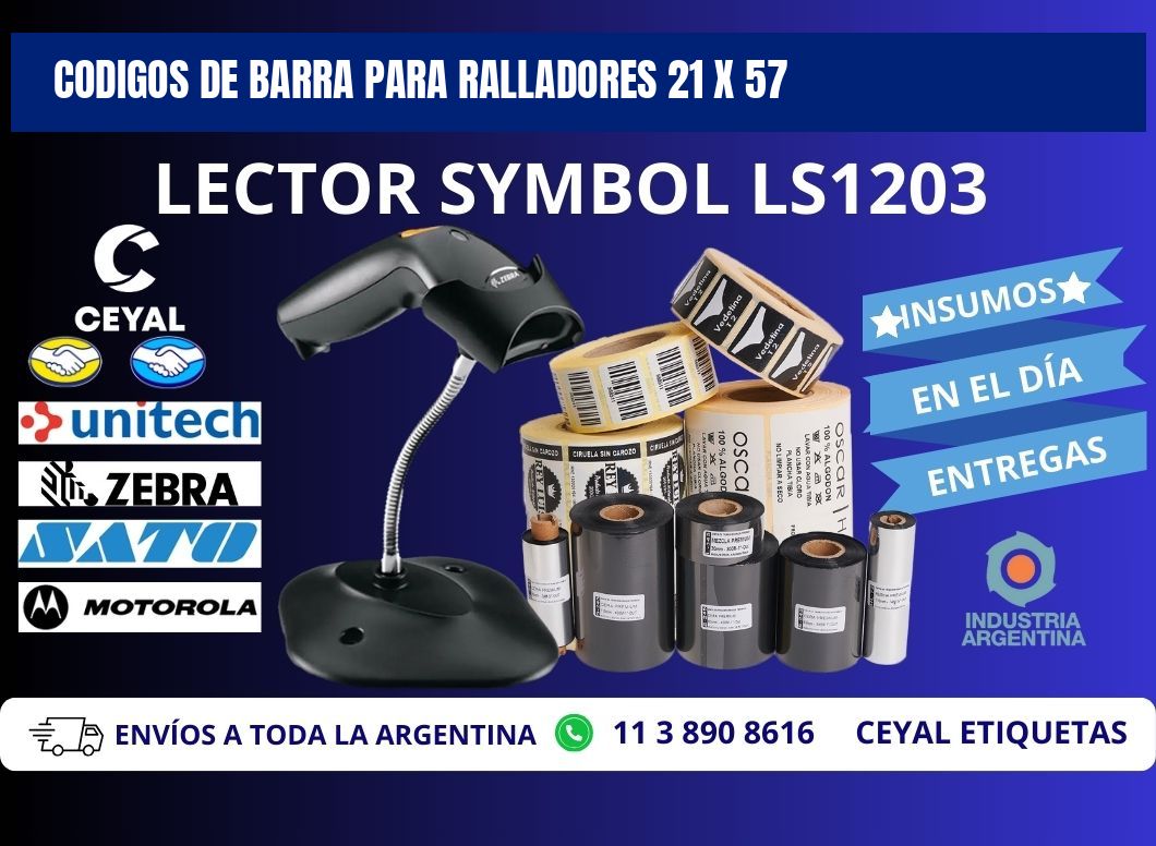 CODIGOS DE BARRA PARA RALLADORES 21 x 57