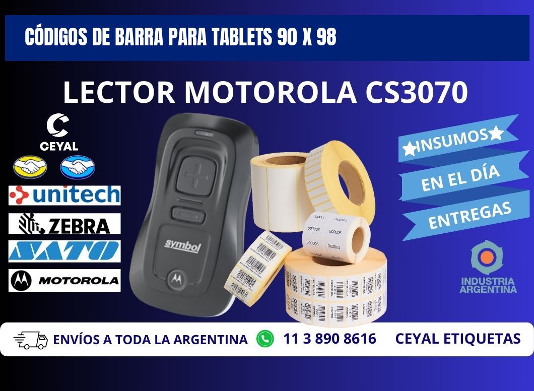 CÓDIGOS DE BARRA PARA TABLETS 90 x 98