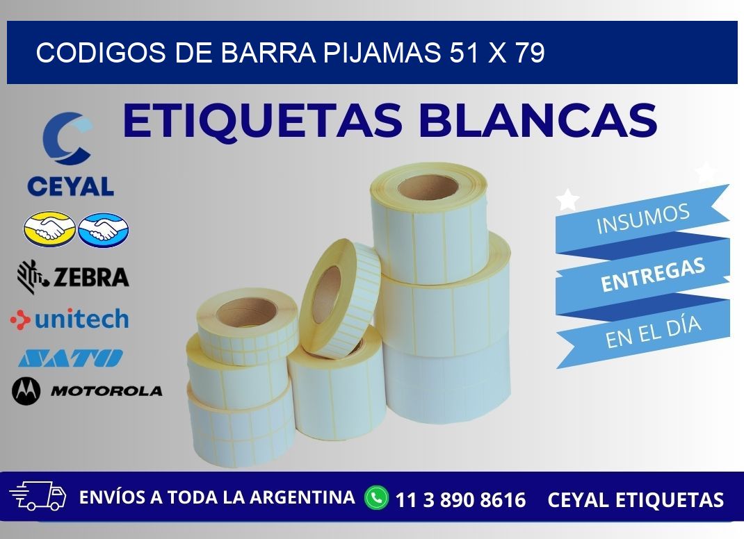 CODIGOS DE BARRA PIJAMAS 51 x 79