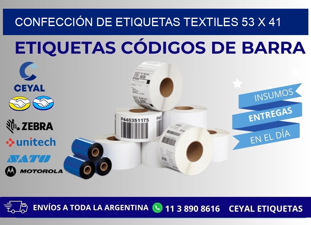 CONFECCIÓN DE ETIQUETAS TEXTILES 53 x 41