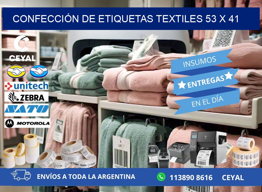 CONFECCIÓN DE ETIQUETAS TEXTILES 53 x 41