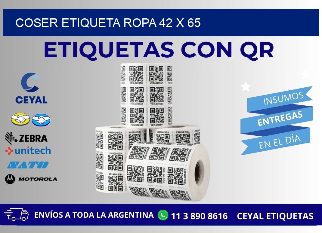 COSER ETIQUETA ROPA 42 x 65