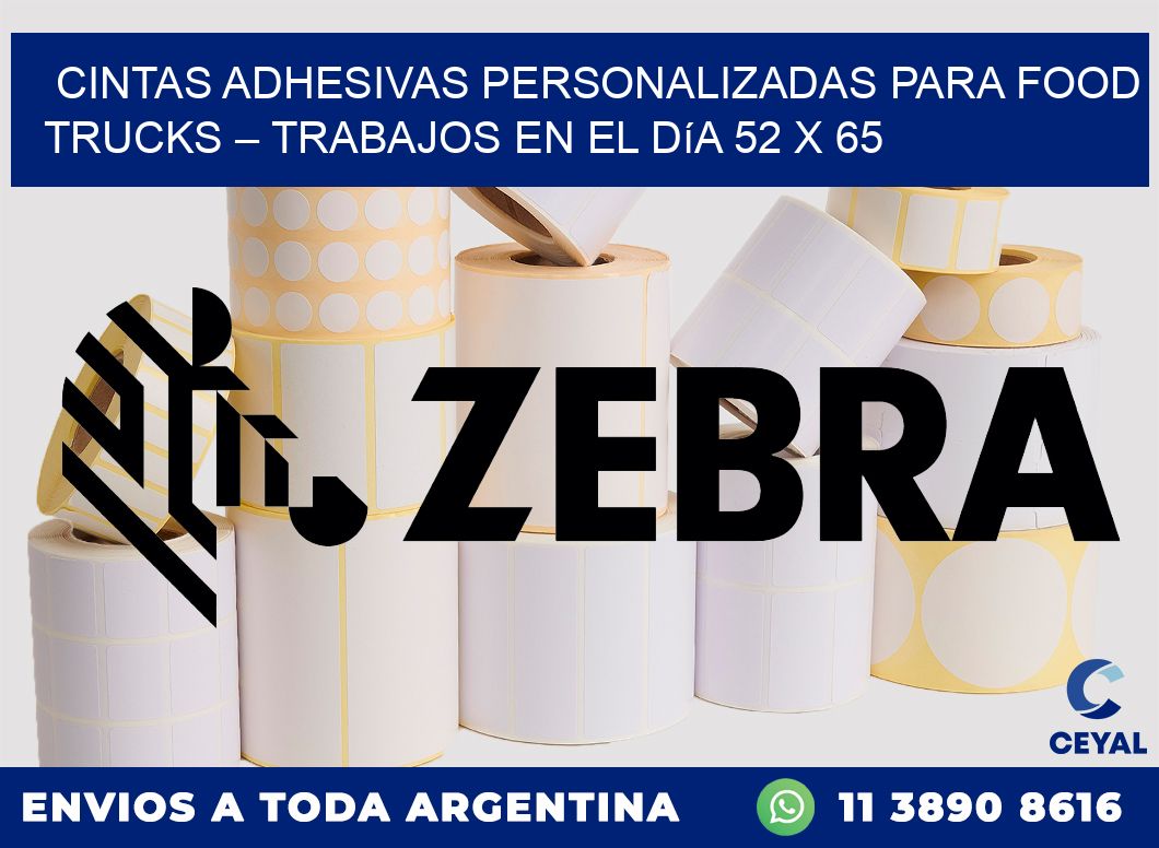 Cintas adhesivas personalizadas para food trucks – Trabajos en el día 52 x 65