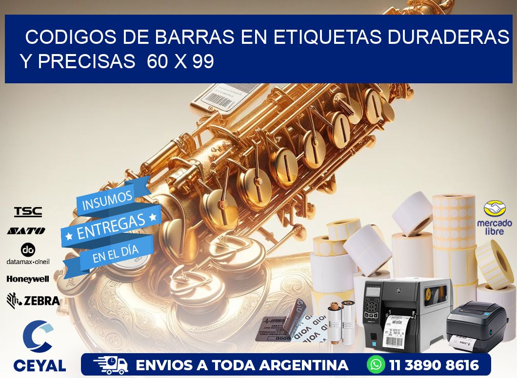 Codigos de Barras en Etiquetas Duraderas y Precisas 60 x 99