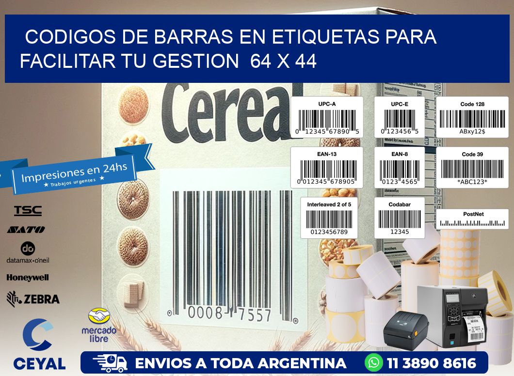 Codigos de Barras en Etiquetas para Facilitar tu Gestion 64 x 44