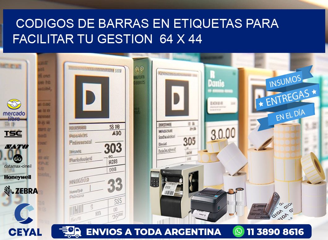 Codigos de Barras en Etiquetas para Facilitar tu Gestion  64 x 44