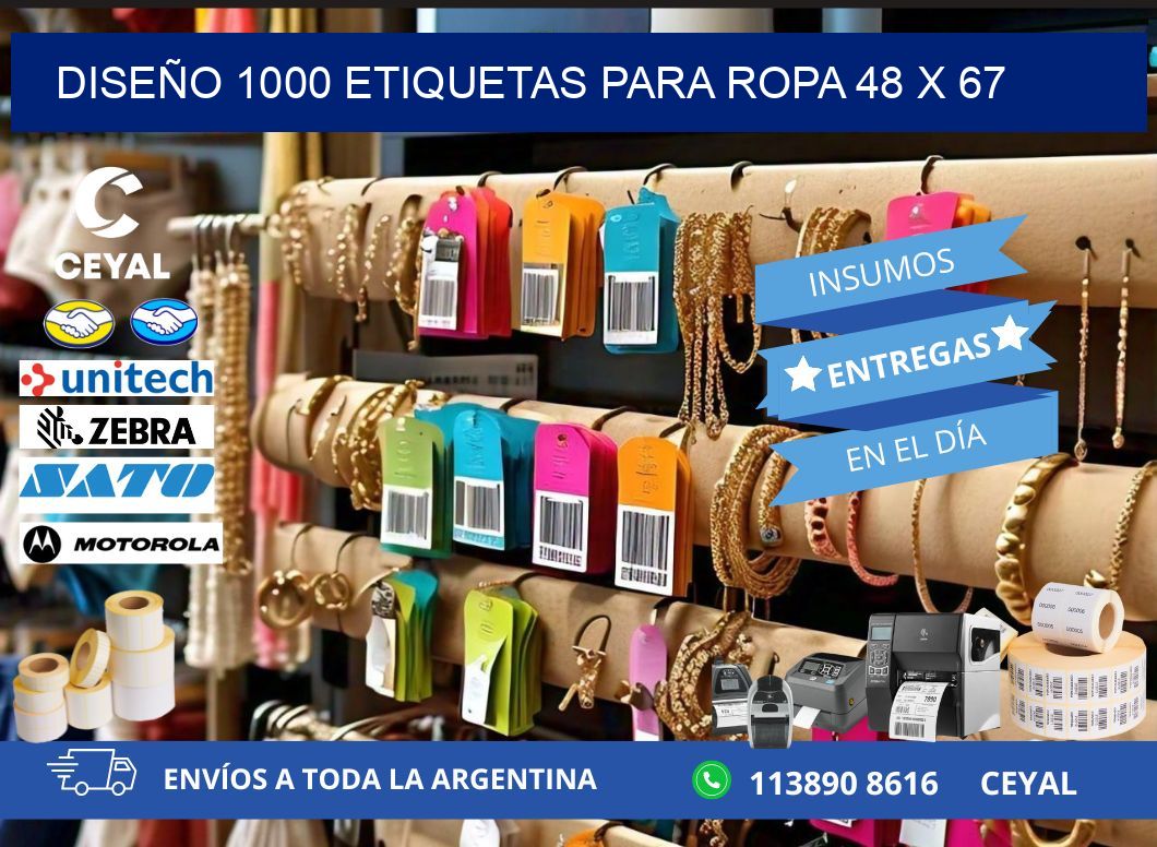 DISEÑO 1000 ETIQUETAS PARA ROPA 48 x 67