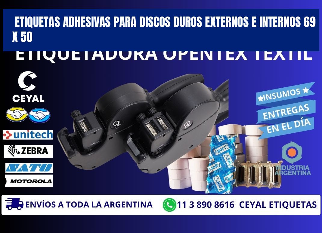 ETIQUETAS ADHESIVAS PARA DISCOS DUROS EXTERNOS E INTERNOS 69 x 50