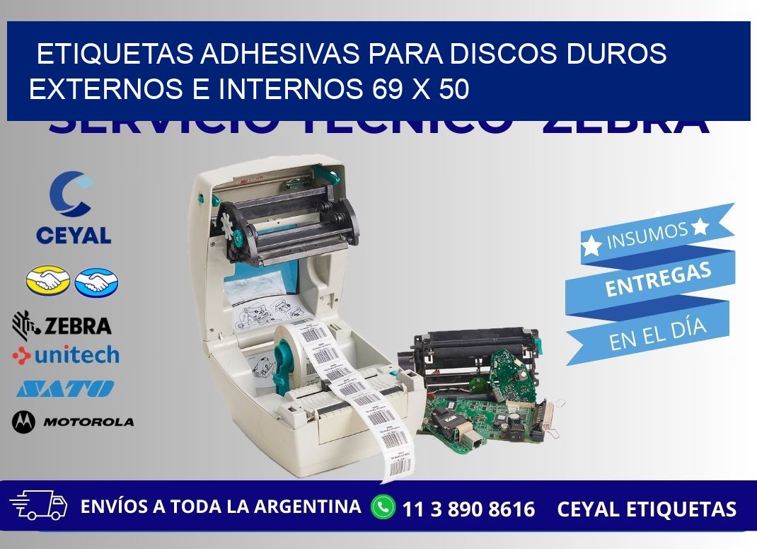 ETIQUETAS ADHESIVAS PARA DISCOS DUROS EXTERNOS E INTERNOS 69 x 50