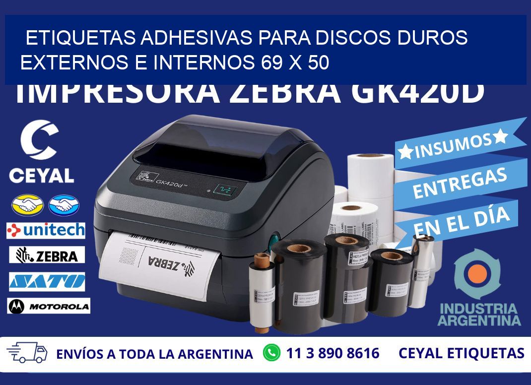 ETIQUETAS ADHESIVAS PARA DISCOS DUROS EXTERNOS E INTERNOS 69 x 50