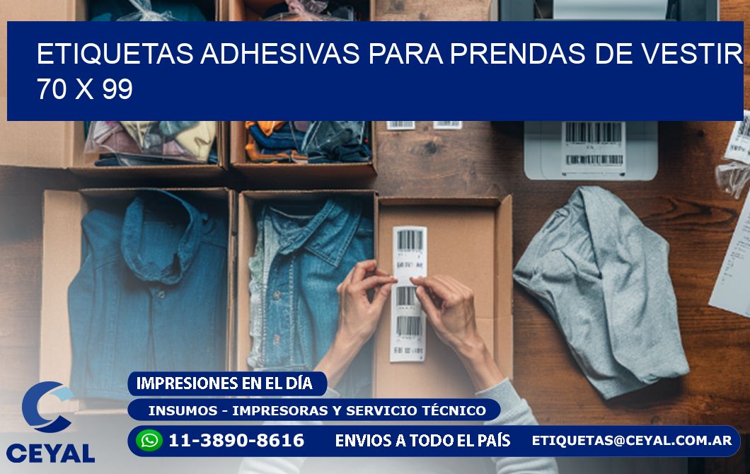 ETIQUETAS ADHESIVAS PARA PRENDAS DE VESTIR  70 x 99
